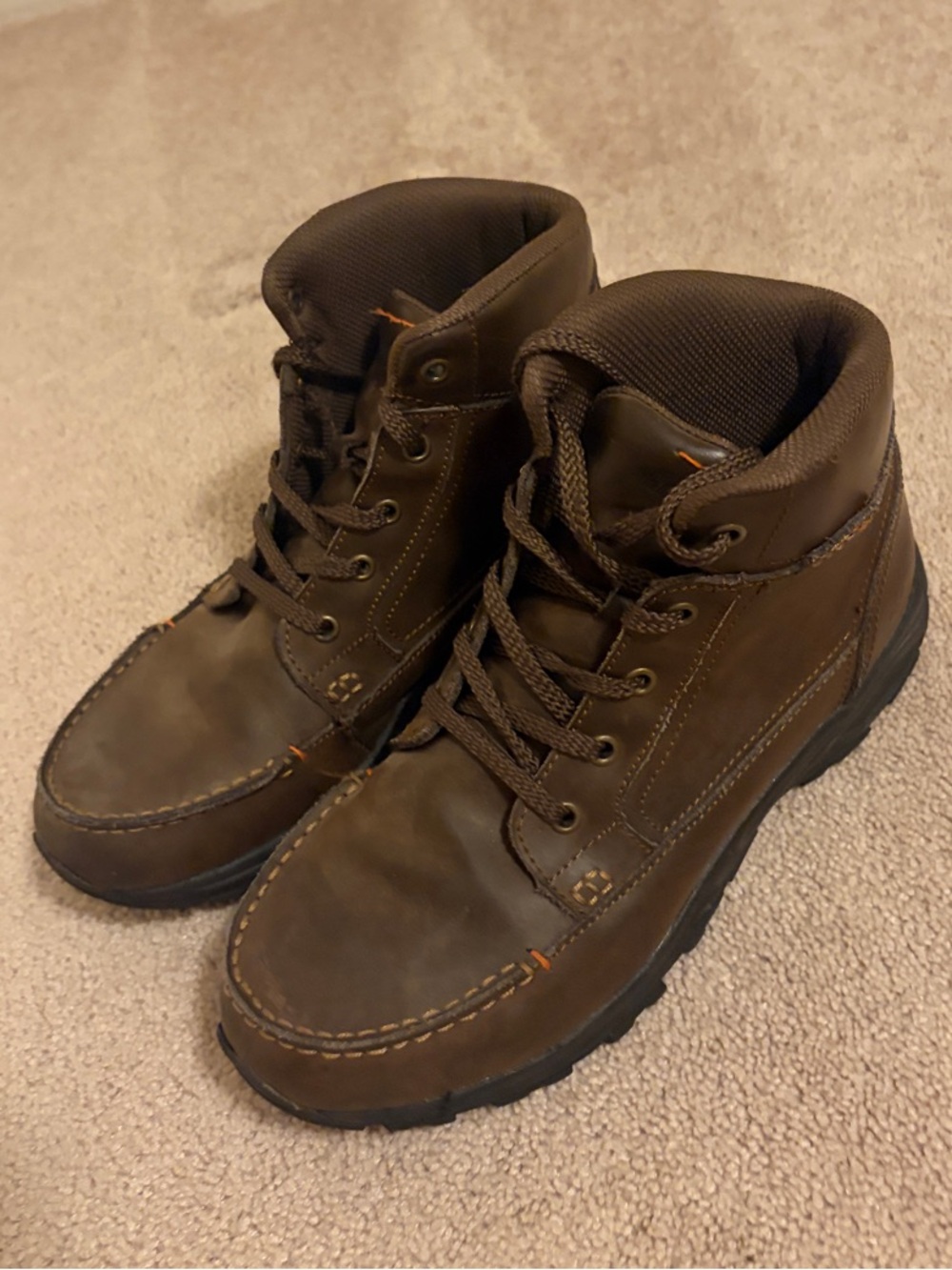 Northside Brown Lace-Up Leather Work Boots